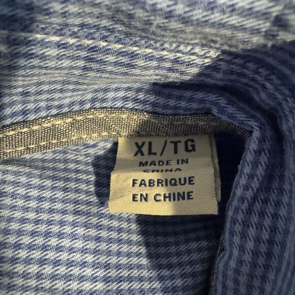 Tommy Bahama Men's XL Blue Long Sleeve Button-Up Shirt Check Casual Top - Picture 7 of 11